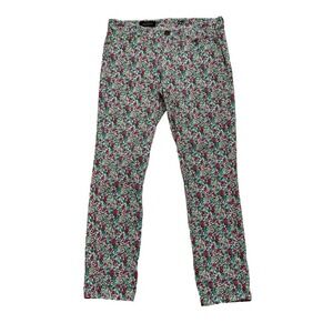 J.CREW Toothpick Jeans Women 28 Floral Denim Ankle Multicolor Skinny